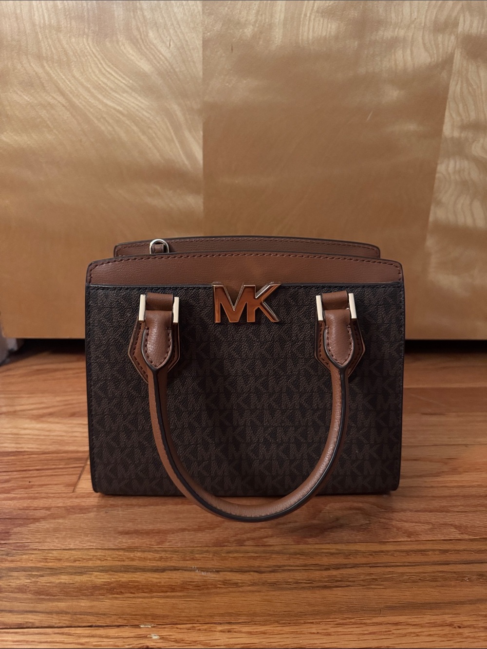 Michael Kors Brown and Dark Brown MK Logo Tote